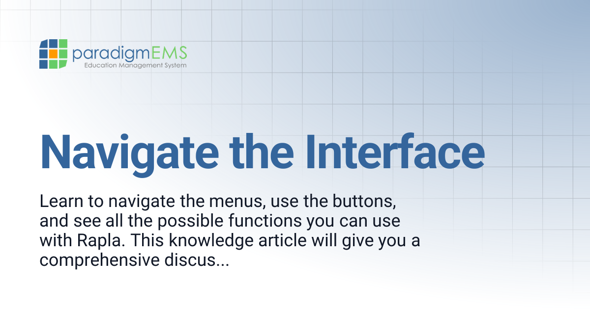 Navigate the Interface | Rapla Knowledge Base | Silverband Documentation